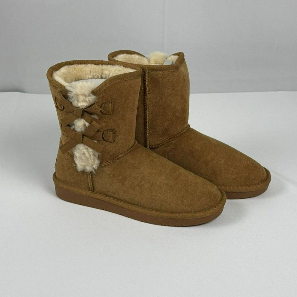 Weestep Mid-Calf Suede Winter Boots w/ Bowknot - 7